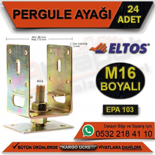 Eltos Epa103 Pergule Ayağı Boyalı M16 (24 Adet)