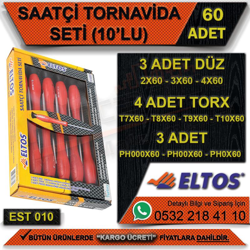 Eltos Est010 Saatçi Tornavida Seti 10 Parça (60 Adet) - Pense, Tornavida