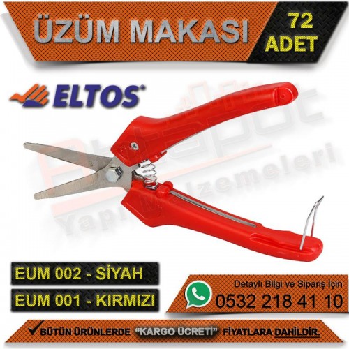 Eltos Eum001 Üzüm Makası Kırmızı  (72 Adet)