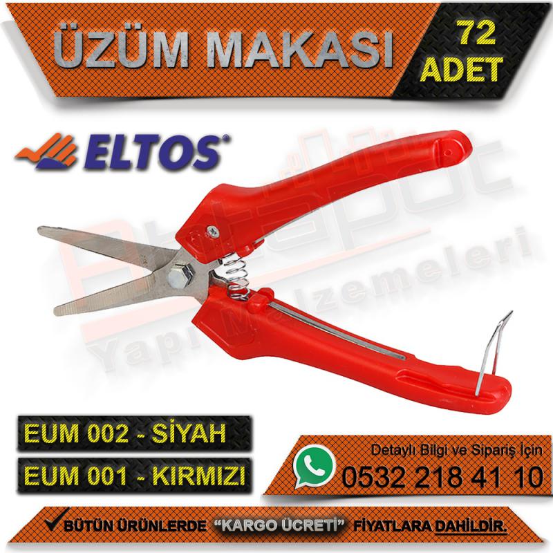 Eltos Eum001 Üzüm Makası Kırmızı  (72 Adet) - El Aletleri ve Hırdavat