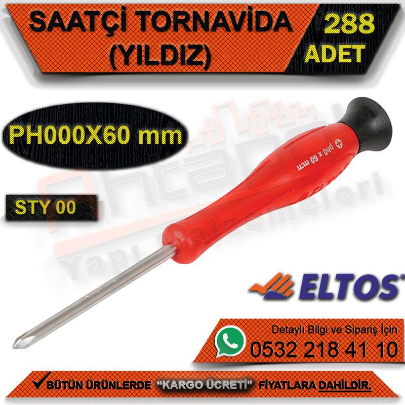 Eltos Sty000 Saatçi Tornavida Yıldız Ph000x60 Mm (288 Adet) - Pense, Tornavida