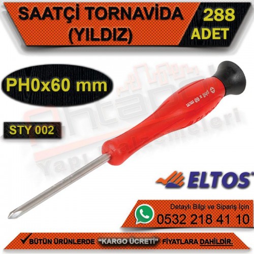 Eltos Sty002 Saatçi Tornavida Yıldız Ph0x60 Mm (288 Adet)