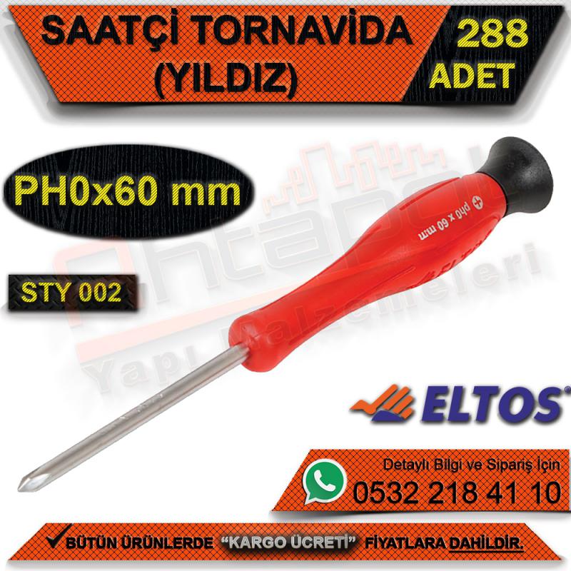 Eltos Sty002 Saatçi Tornavida Yıldız Ph0x60 Mm (288 Adet) - Pense, Tornavida