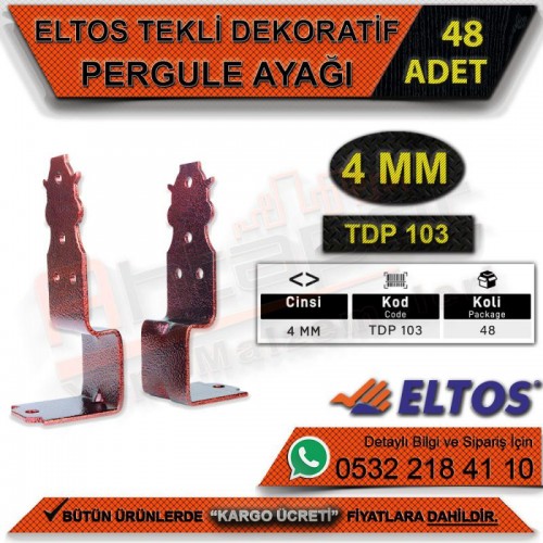 Eltos Tekli Dekoratif Pergule Ayağı 4 Mm (48 Adet)