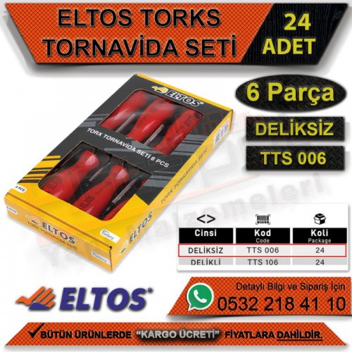 Eltos Torx Tornovida Seti 6 Parça Deliksiz (24 Adet)