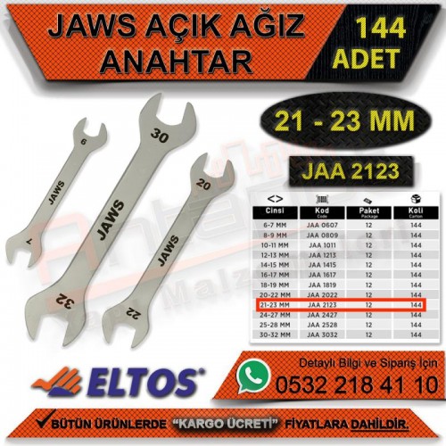 Jaws Açık Ağız Anahtar 21-23 Mm (144 Adet)
