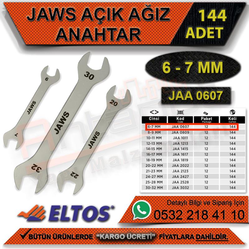 Jaws Açık Ağız Anahtar 6-7 Mm (144 Adet) - Anahtar Çeşitleri