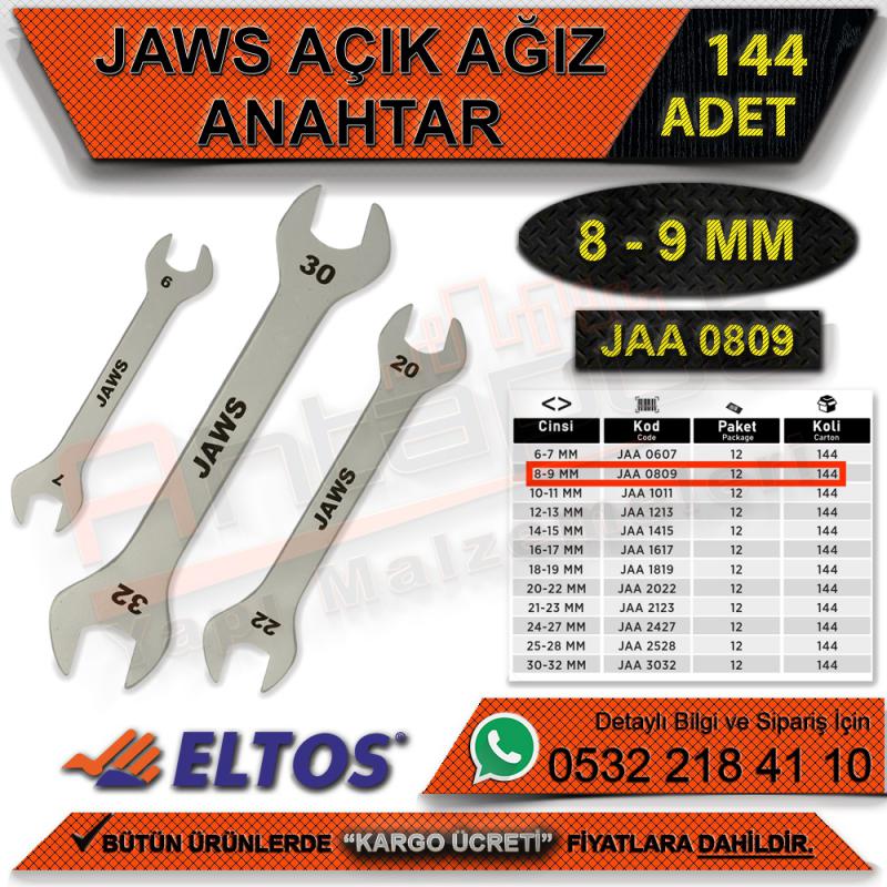 Jaws Açık Ağız Anahtar 8-9 Mm (144 Adet) - Anahtar Çeşitleri