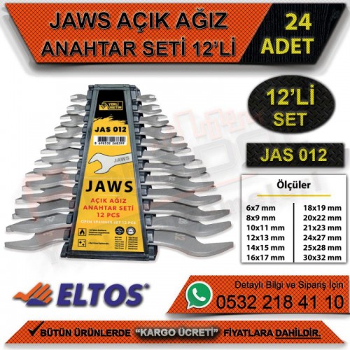 Jaws Açık Ağız Anahtar Seti 12’Li (24 Adet)
