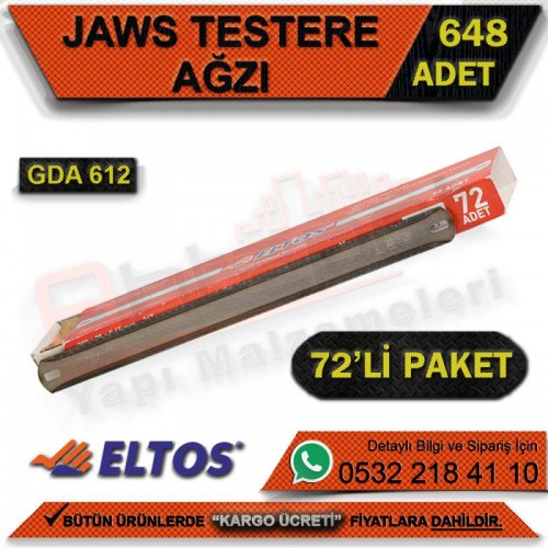 Jaws Gda612 Testere Ağzı 72’Li Paket (648 Adet)