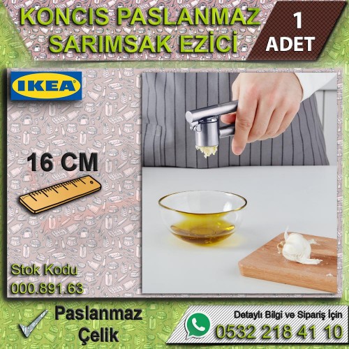 KONCIS Paslanmaz Çelik 16 cm Sarımsak Ezici - 00089163 - IKEA