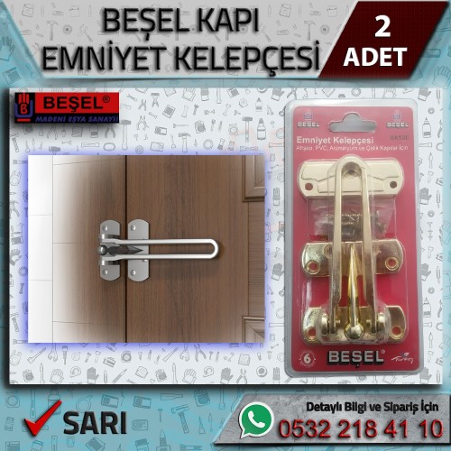 Kapı Emniyet Kelepçesi Sarı (2 Adet)