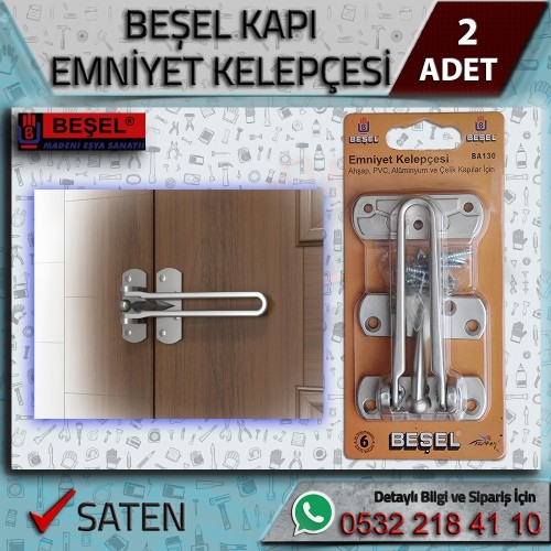 Kapı Emniyet Kelepçesi Saten (2 Adet)