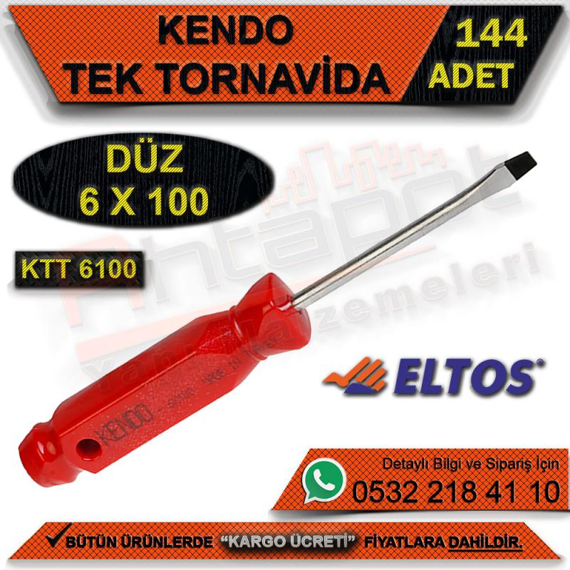 Kendo Ktt6100 Tek Tornavida 6x100 Düz  (144 Adet) - Pense, Tornavida