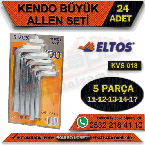 Kendo Kvs018 Büyük Alyan Seti No:11-12-13-14-17 (24 Adet)