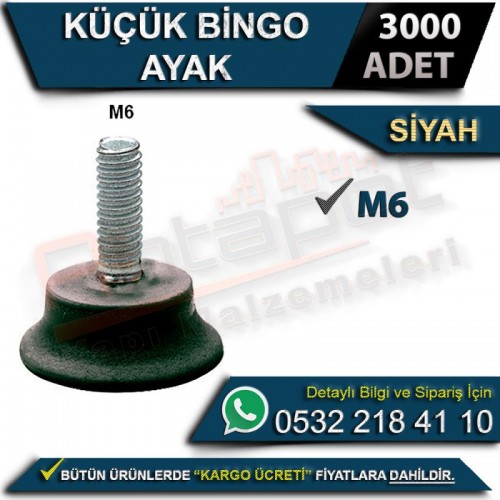Küçük Bingo Ayak M6 Siyah (3000 Adet)