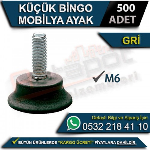 Küçük Bingo Mobilya Ayak M6 Gri (500 Adet)