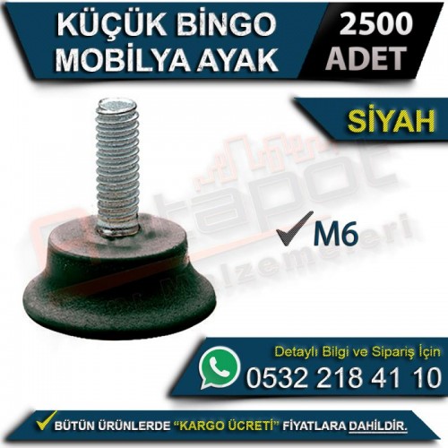 Küçük Bingo Mobilya Ayak M6 Siyah (2500 Adet)