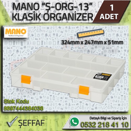 Mano 13 İnç Organizer Alet Kutusu