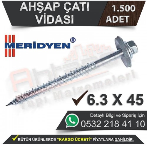 Meridyen Ahşap Çatı Vidası 6,3X45 (1.500 Adet)