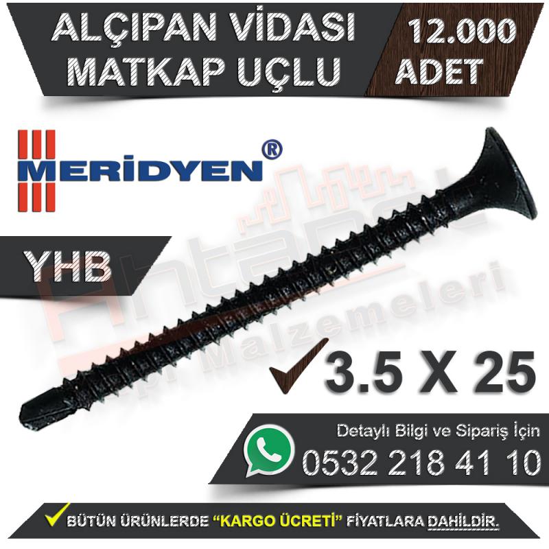 Meridyen Alçıpan Vidası Matkap Uçlu 3.5X25 (12.000 Adet)