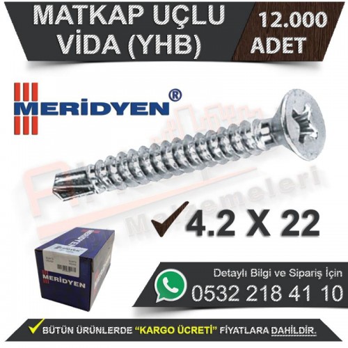 Meridyen Matkap Uçlu Vida Yhb 4,2X22 (12.000 Adet)