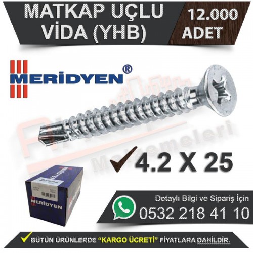 Meridyen Matkap Uçlu Vida Yhb 4,2X25 (12.000 Adet)
