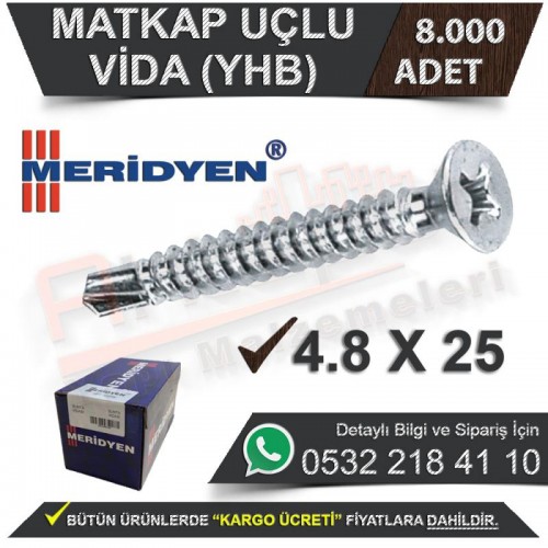 Meridyen Matkap Uçlu Vida Yhb 4,8X25 (8.000 Adet)