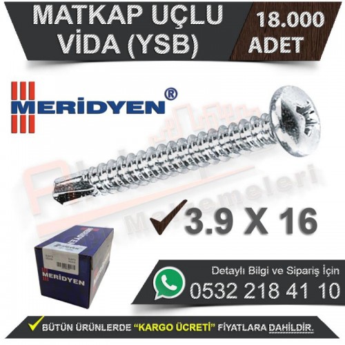 Meridyen Matkap Uçlu Vida Ysb 3,9X16 (18.000 Adet)