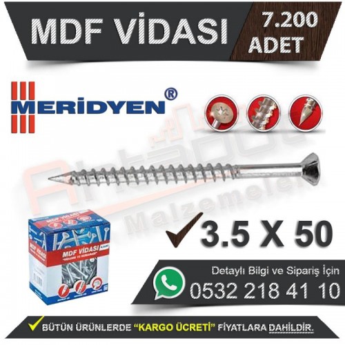 Meridyen Mdf Vidası 3,5X50 (7.200 Adet)