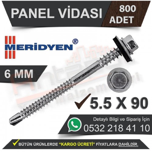Meridyen Panel Vidası 6 Mm 5,5X90 (800 Adet)