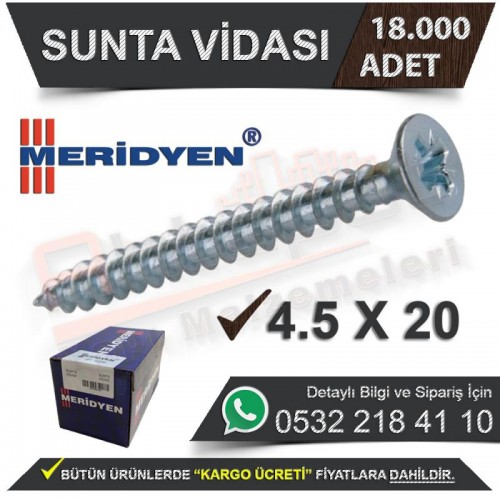 Meridyen Sunta Vidası 4,5X20 (18.000 Adet)