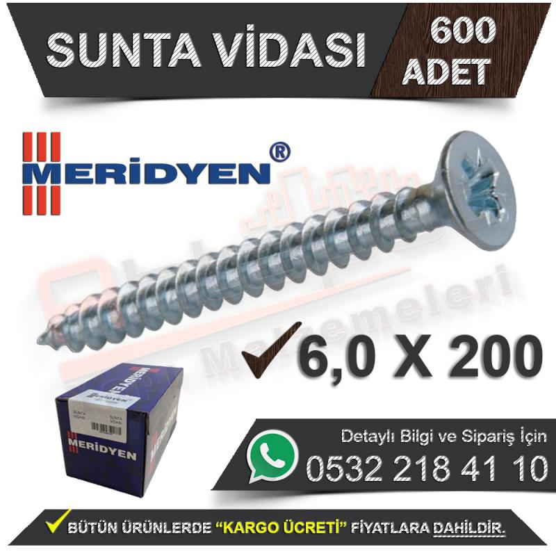 Meridyen Sunta Vidası 6.0X200 (600 Adet)