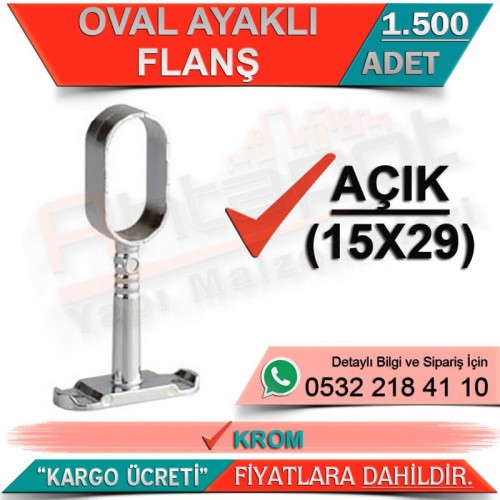 Oval Ayaklı Flanş Açık 15x30 Krom (1500 Adet)
