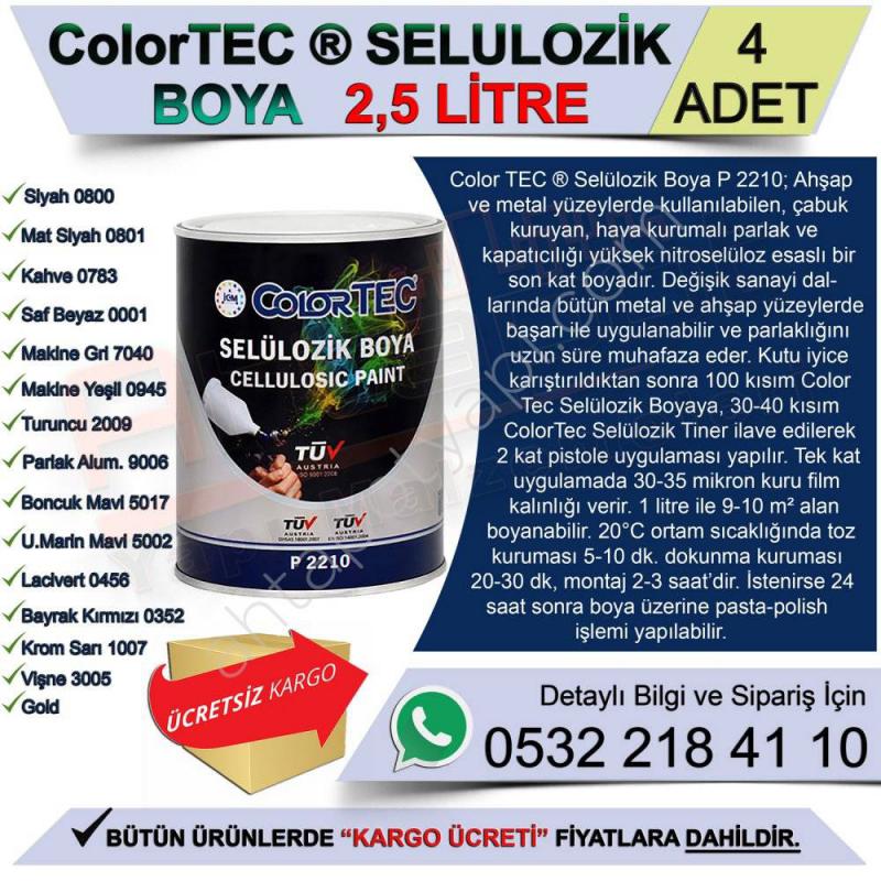 Politek Colortec Selülozik Boya 2,5 Lt Saf Beyaz 0001 (4 Adet) - Boya Malzemeleri