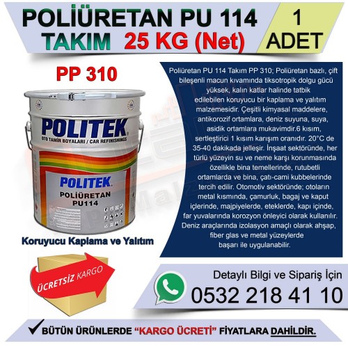 Politek Poliüretan 114 Takım 25 Kg