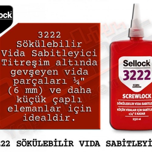 Selsil Sellock 3222 Sökülebilir Vida Sabitleyici 50 Ml (12 Adet)