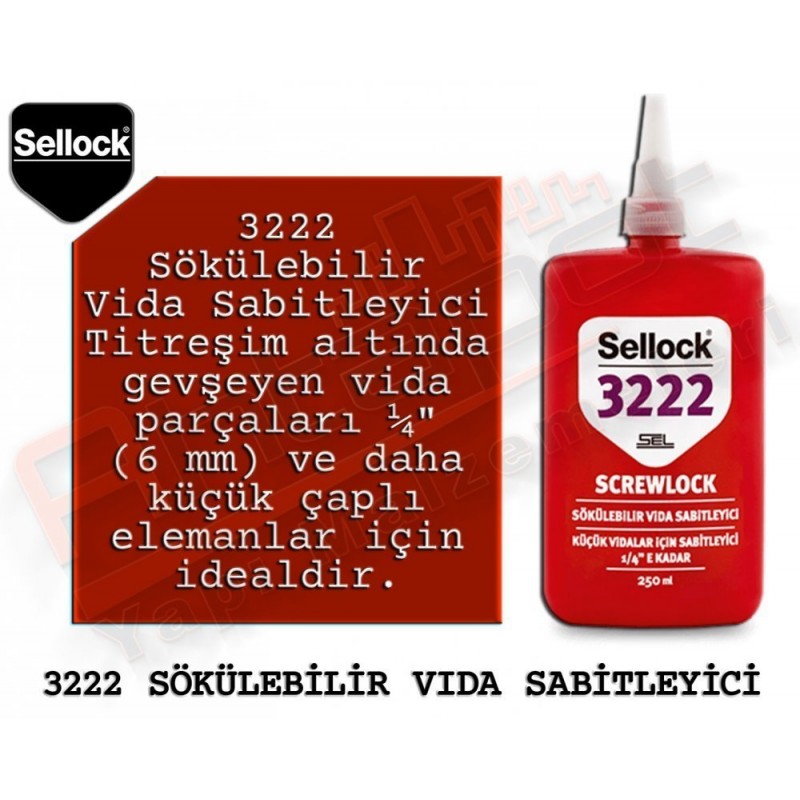 Selsil Sellock 3222 Sökülebilir Vida Sabitleyici 50 Ml (12 Adet)