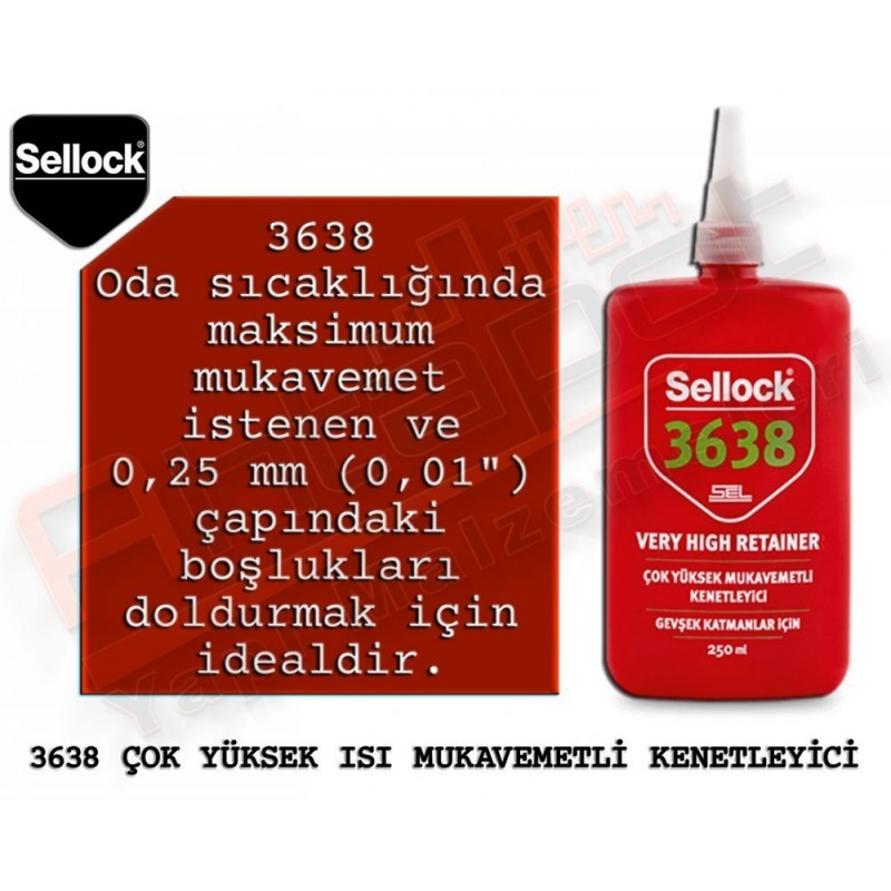 Selsil Sellock 3638 Çok Yüksek Isı Mukavemetli Kenetleyici 250 Ml (6 Adet)