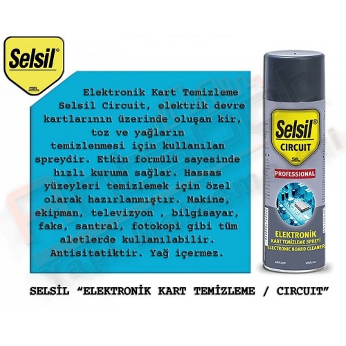  Selsil Elektronik Kart Temizleme Spreyi 500 ml (24 Adet)