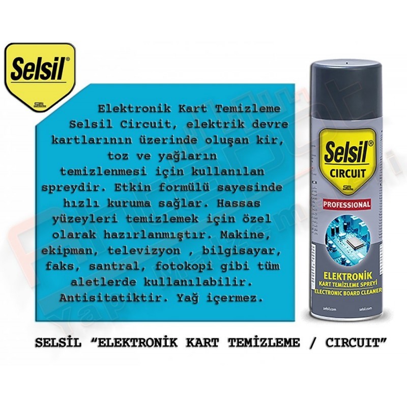  Selsil Elektronik Kart Temizleme Spreyi 500 ml (24 Adet)