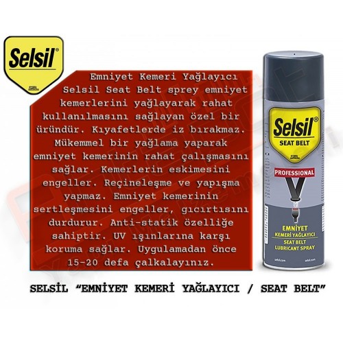  Selsil Emniyet Kemeri Yağlayıcı Spreyi 200 ml (36 Adet)
