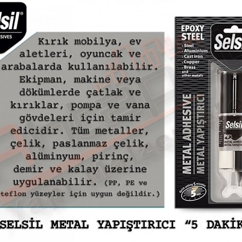  Selsil Epoksi Metal Yapıştırıcı 5 Dakika 28 g (12 Adet)
