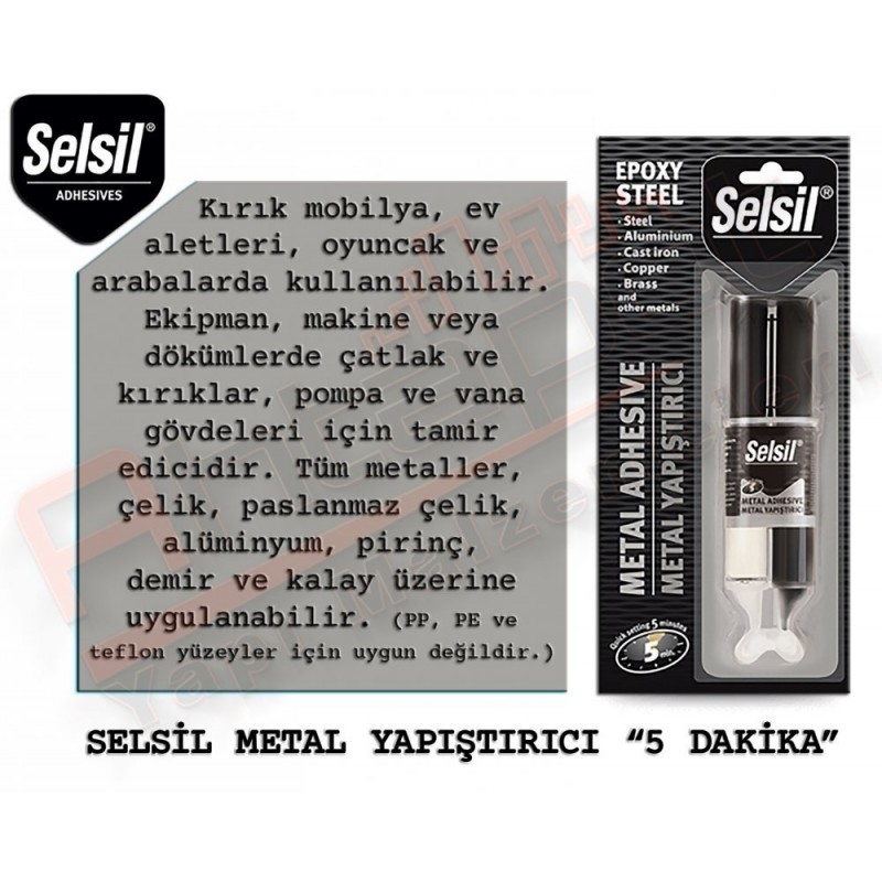  Selsil Epoksi Metal Yapıştırıcı 5 Dakika 28 g (12 Adet)