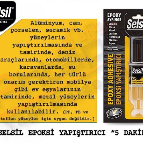  Selsil Epoksi Yapıştırıcı 5 Dakika 28 g (12 Adet)