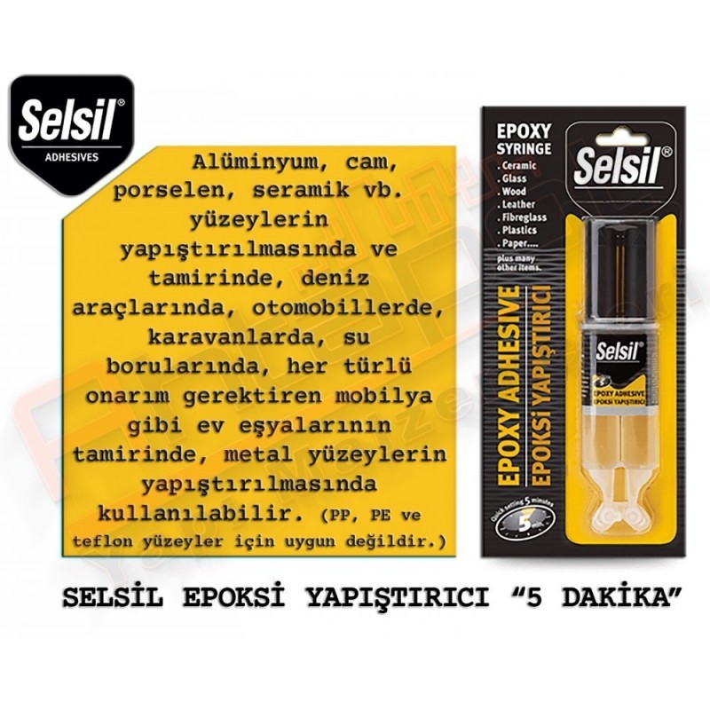  Selsil Epoksi Yapıştırıcı 5 Dakika 28 g (12 Adet)