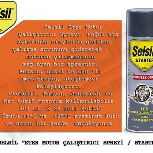  Selsil Eter Sprey (Starter) 200 ml (36 Adet)