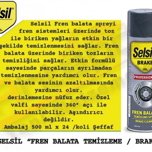  Selsil Fren Balata Temizleme Spreyi 500 ml (24 Adet)