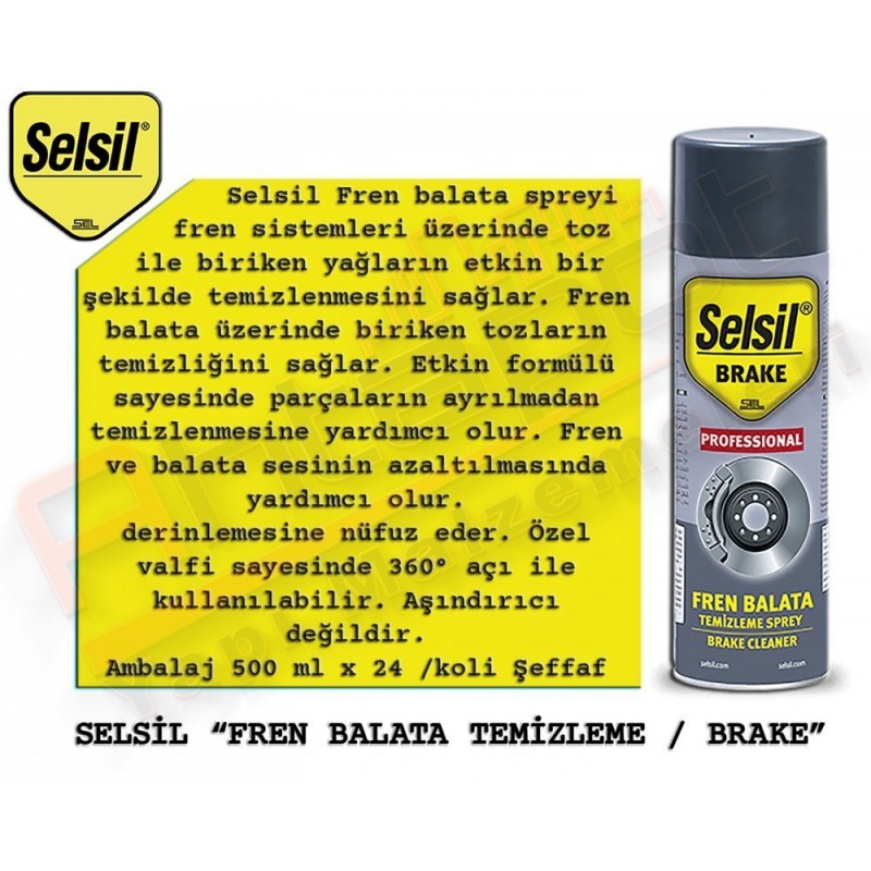 Selsil Fren Balata Temizleme Spreyi 500 ml (24 Adet)