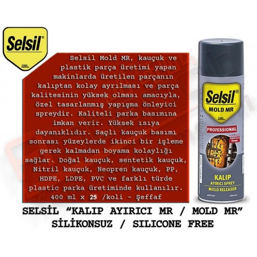 SELSİL KALIP AYIRICI SPREY SİLİKONSUZ 400 ML (25 ADET)